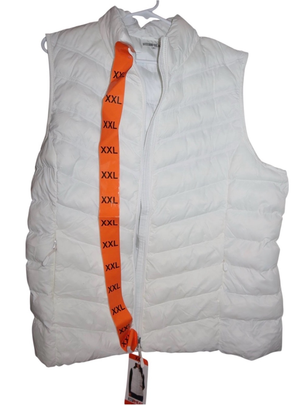 White Quilted Sleeveless Puffer Vest - Lightweight Layering